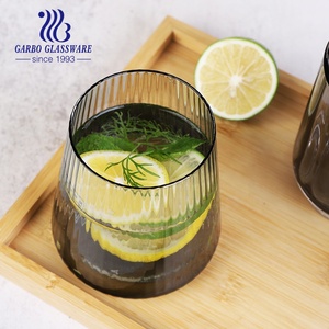 Toptan yüksek kaliteli düz renk cam high end sigara gri renkli kurşunsuz su limon meyve suyu bardağı restoran için - Product Image 5