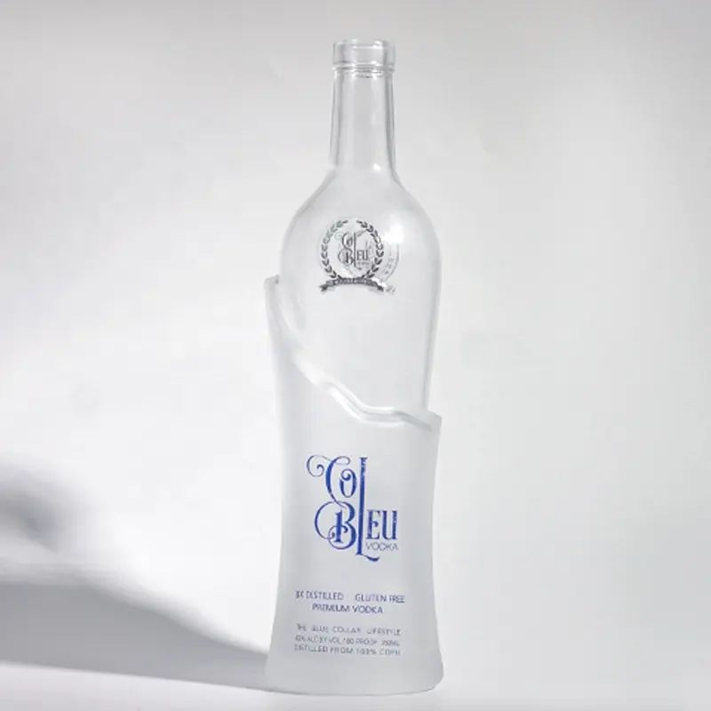 Luxus European Empty 500ml 700ml 750ml 1000ml Special Shape Spirits Wodka Proben flasche mit Glaskork Hersteller