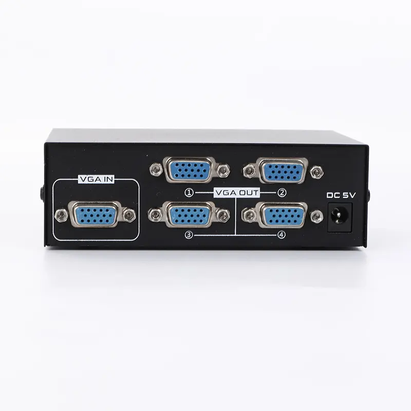 Divisor VGA de 4 puertos, 1 unidad a 4 monitores, 200MHz, VGA, SVGA, XGA, LCD, caja divisora de Audio y vídeo, precio de fábrica
