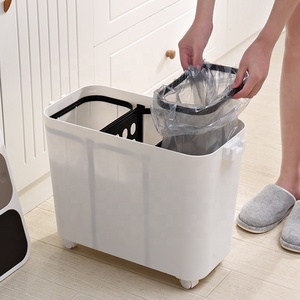 Kworld çöp ayırma dikdörtgen 3 bölme çöp kovaları enerji tasarrufu tekerlekler sıhhi kolları - Product Image 6