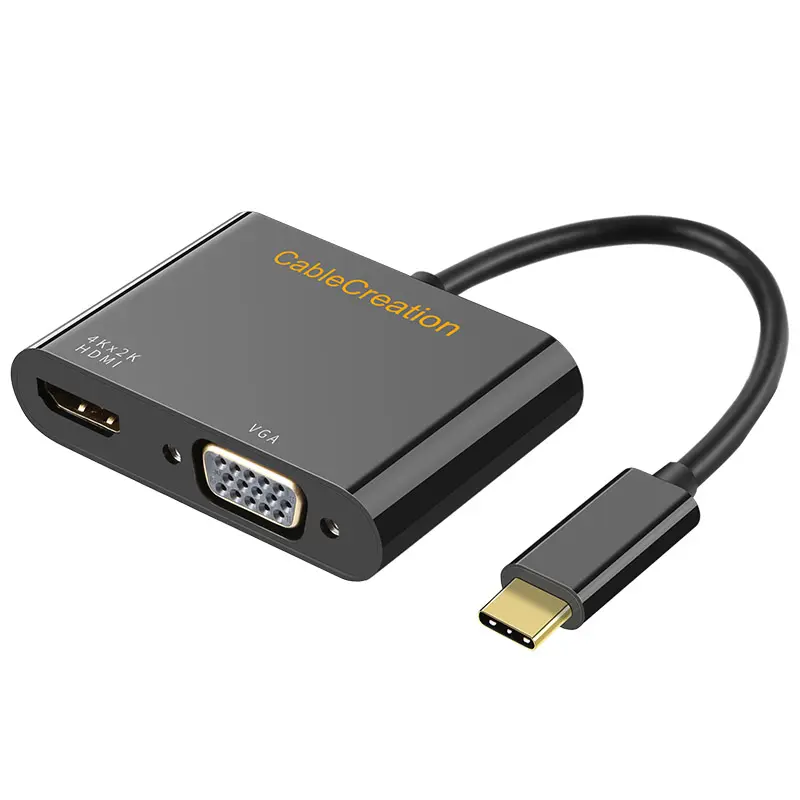 CableCreation USB3.1 USB C إلى VGA HDMI شاحن أنثي نوع c إلى محول VGA