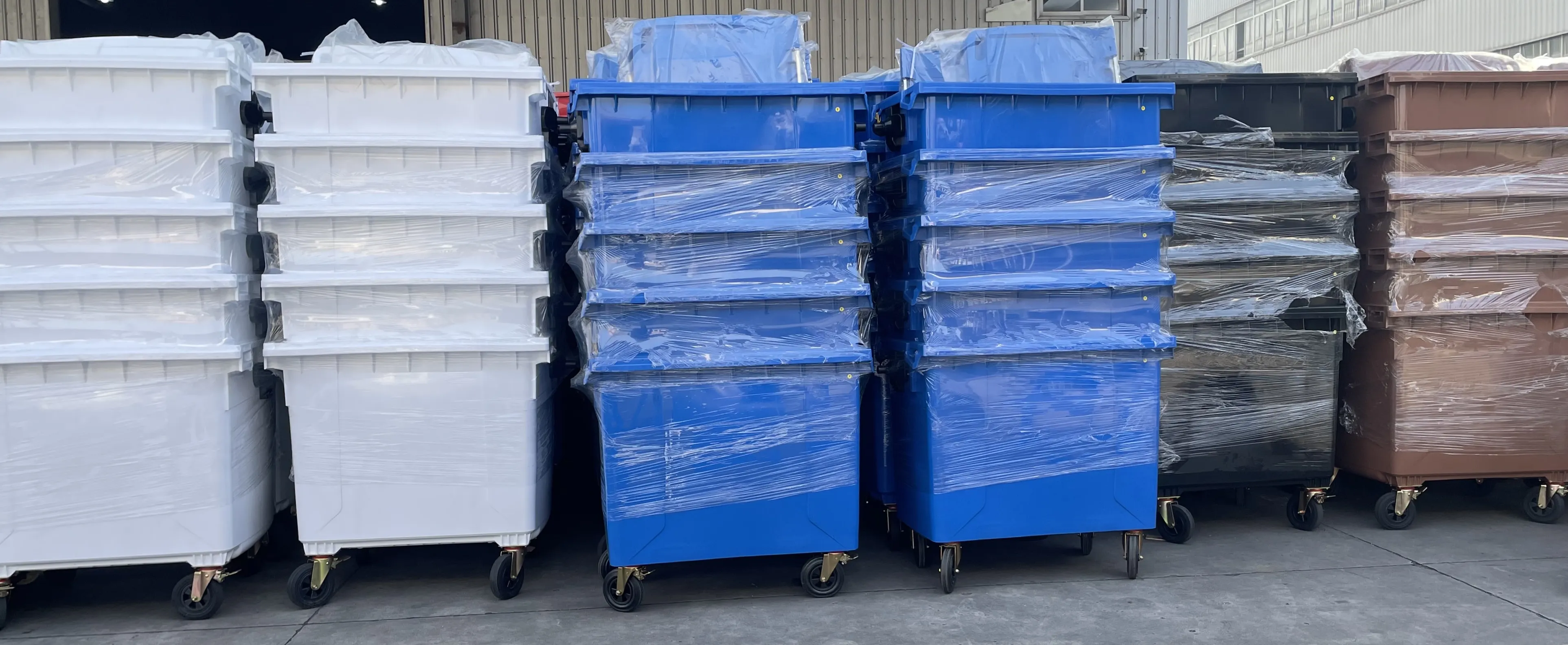 Hot selling Outdoor 1100 Liter Rectangular Plastic Wheelie Bin Trash Can Garbage Waste Bin
