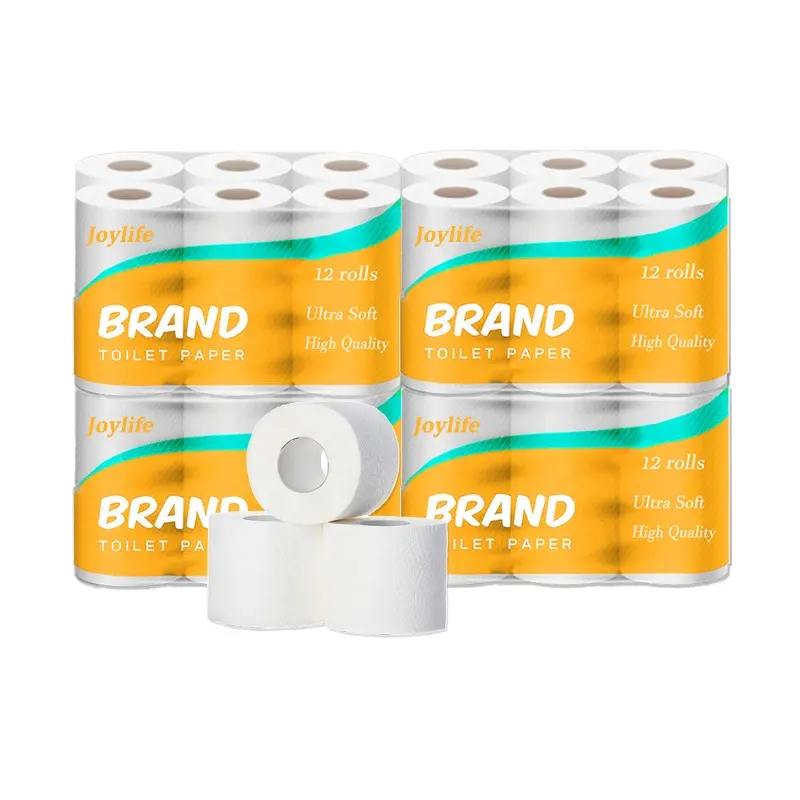 अनुकूलित उच्च गुणवत्ता पुनर्नवीनीकरण टॉयलेट tissu कागज बांस तौलिया पेपर रोल शौचालय टिशू पेपर