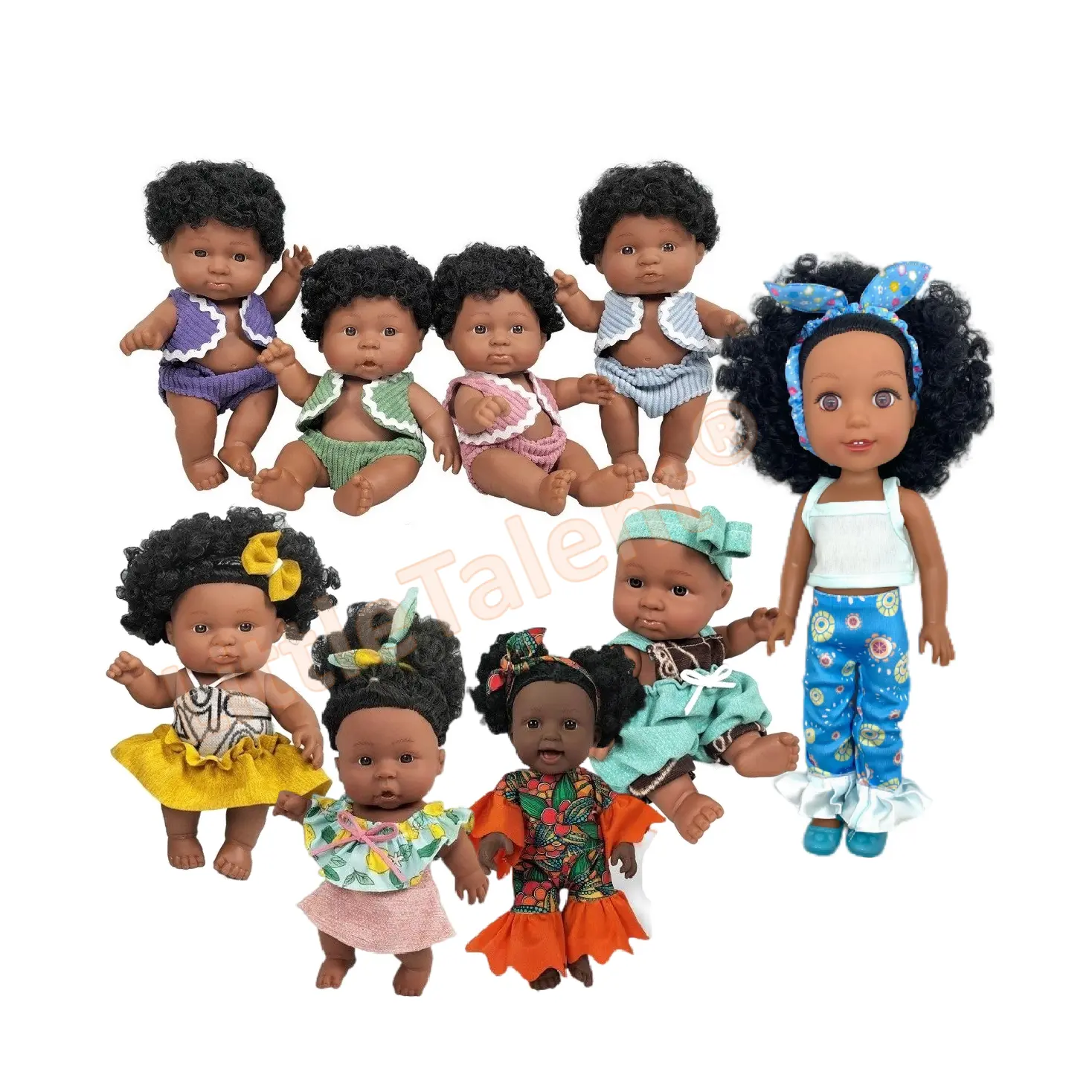 Poupee dökün enfants afrika siyah bebek 18cm 30cm siyah barbi bebek afrika amerikan siyah erkek bebek kız bebek