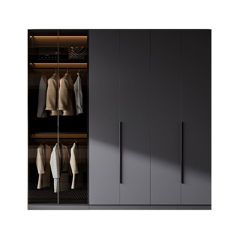 Armadio in acciaio nero Ant, una porta, parte superiore più elegante