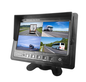 Monitor Digital de 7 pulgadas Entrada de 2-4 vías con soporte de pantalla TFT Cámara frontal y inversa para autobús Camión RV Remolque Van - Product Image 1