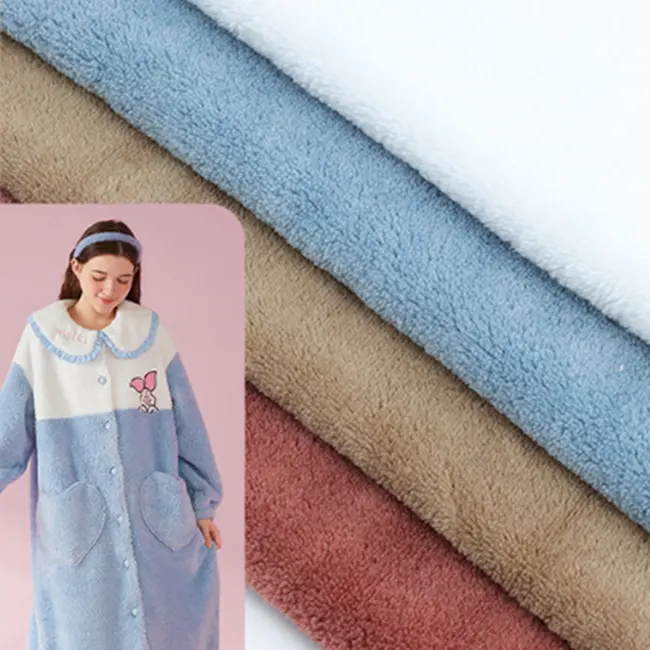 Textile domestique chinois en velours de corail Super doux, Double Face, 100Polyester pour pyjama, vente en gros