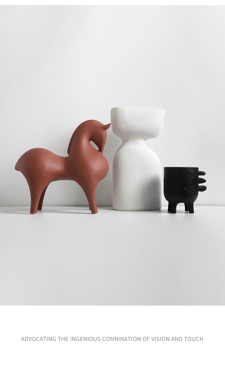 Nordic Pattern Horse Decorative Vintage Ornament Other Home Decoration Ceramic Decors