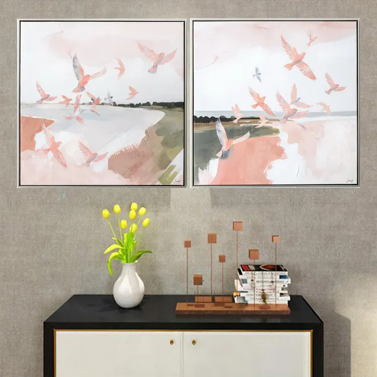 FREE CLOUD 2 Panel kanvas berbingkai seni cetak lanskap Modern seni dinding kanvas HD cetak gambar