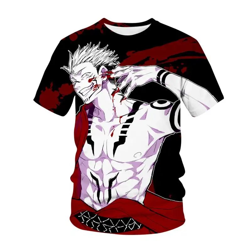 Jujutsu Kaisen Anime T-Shirt nouvelle mode chaude confortable synthétique impression manches courtes Manga graphique hommes haut vêtements