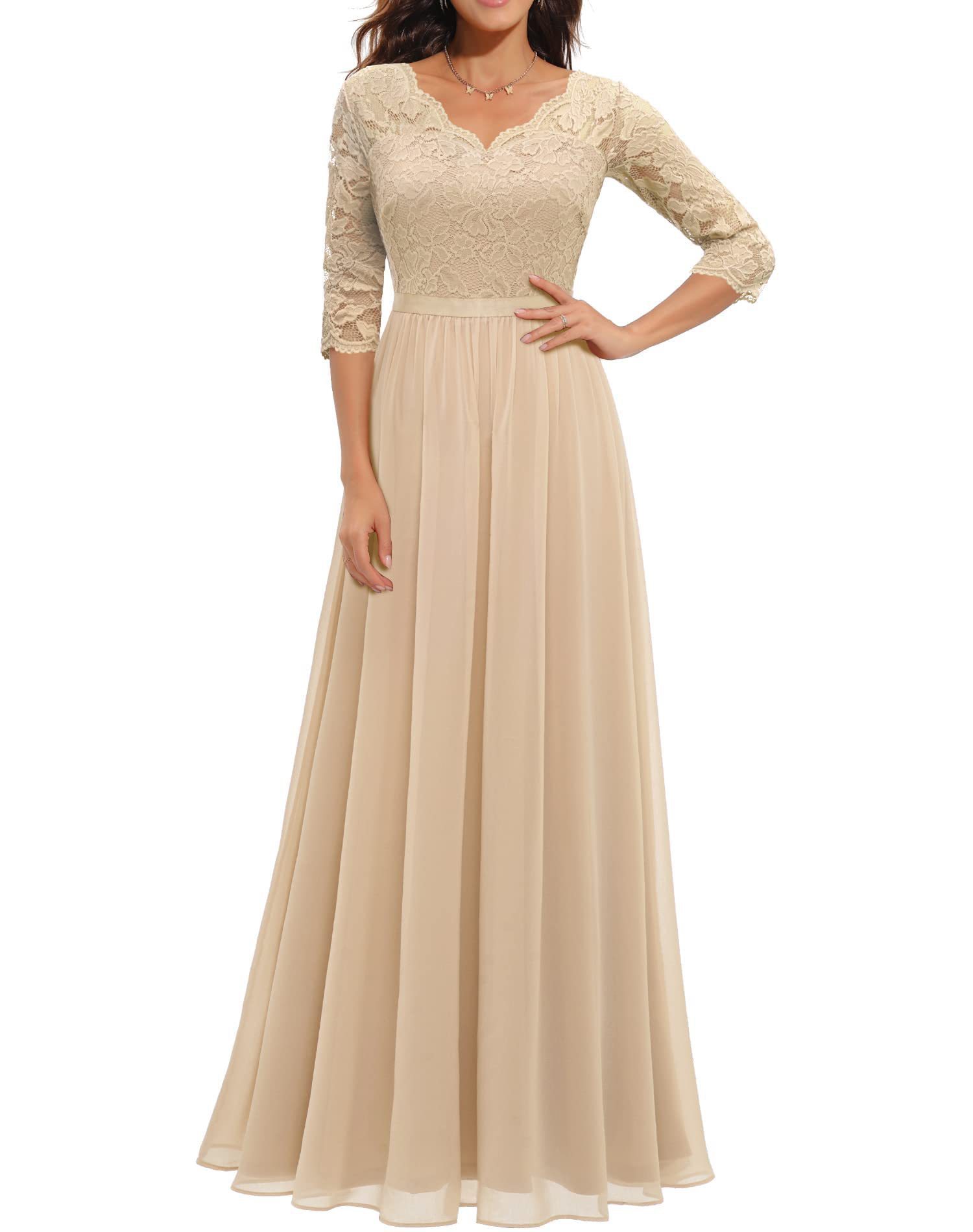 Three-quarter sleeve Champagne