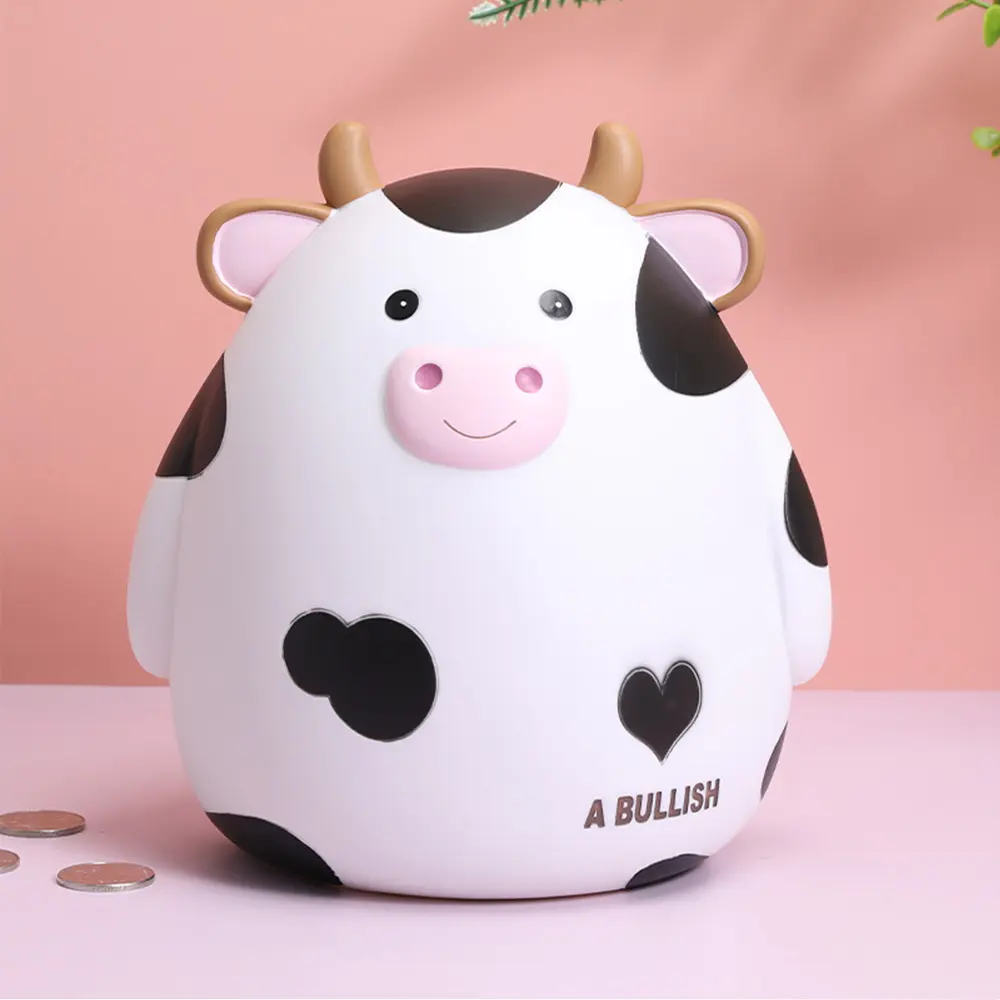 漫画かわいい牛の形をした猫を盗む貯金箱お金アルカンシアの誕生日クリスマスギフトのための大きなコイン貯金箱