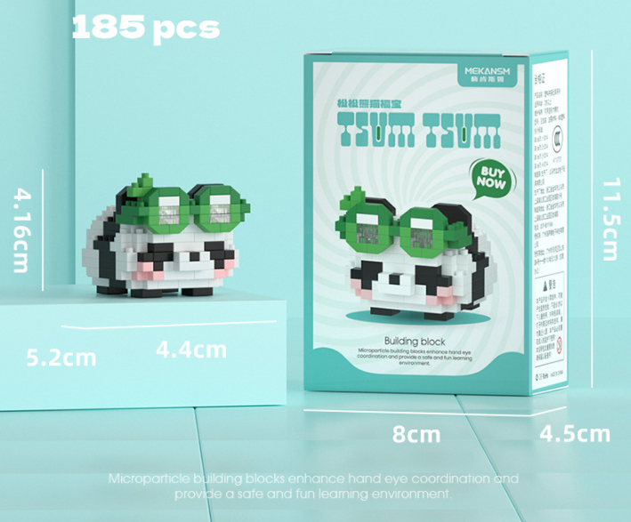 Happy SongSong Panda Fubao (185PCS) - Boîte de couleur