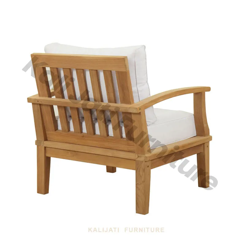 Sofá de asiento profundo Teak Essence Puebla hecho a mano por maestros de madera indonesios Eleve su experiencia en el jardín Precio de marco impermeable