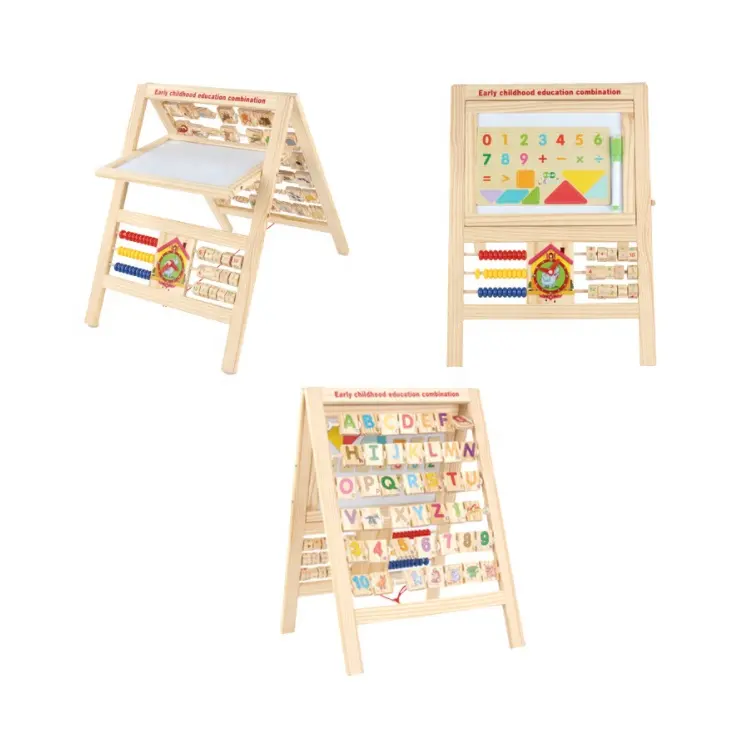 Tavolo da disegno in legno prescolare 2 in 1 set da disegno multifunzionale per bambini giocattolo in legno lettere e numeri da disegno tablet giocattolo per bambini