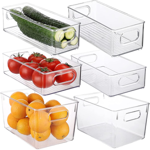 食品容器を整理するためのモダンな透明プラスチック折りたたみ可能な食品保管ボックス長方形ディスペンサービン卓上包装用途 - Product Image 3
