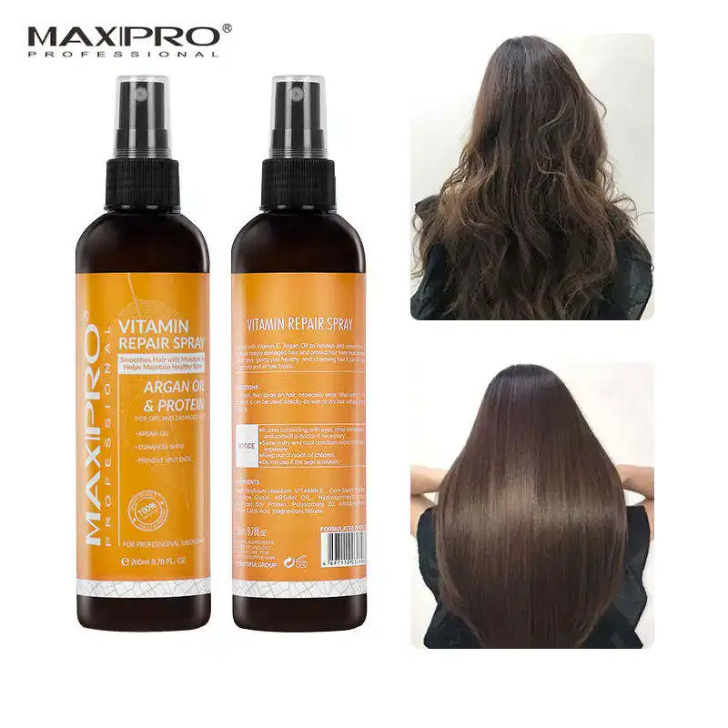MAXIPRO Private Label naturale idratante nutriente lasciare In balsamo per il trattamento dei capelli di vitamina Spray per capelli ricci