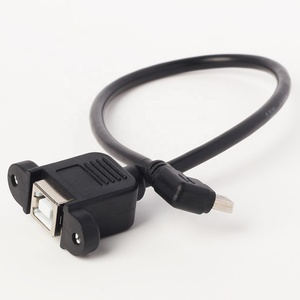 直角迷你USB至usb-b母面板安装电缆迷你B公至b型母延长线 - Product Image 5