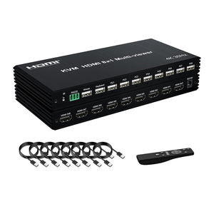 Xput 4K 8x1 Multi Viewer HDMI Switcher Quad Multi-VIEWER 4K/30Hz con conmutador de extensión remota IR y 8PCS Cable original