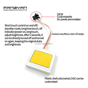 智能传感器开关12V 60W 5A单色单色智能触摸传感器开关，用于浴室镜子发光二极管调光 - Product Image 3