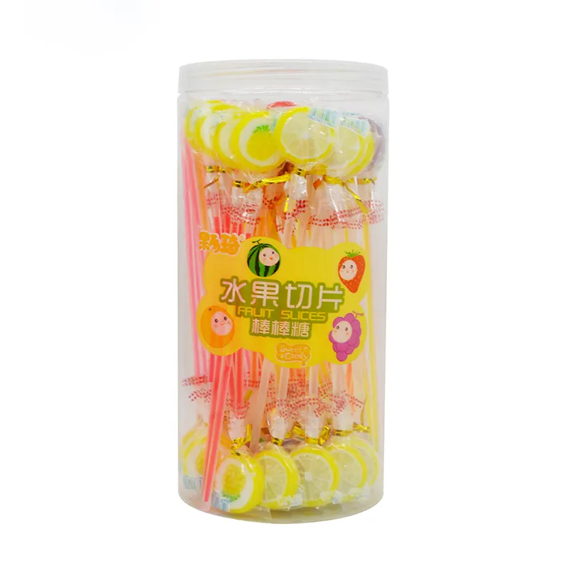 Wholesale High Quality New Shape Design Multi Colored Peach Sweet Sugar Strawberry Round Cherry Hard Candy Lollipop