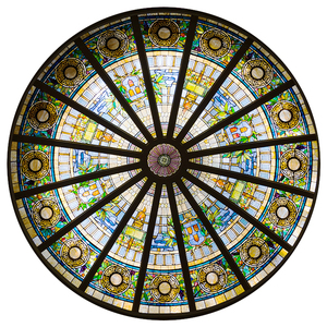 Round Stained Glass Window in Ceiling for Basilica Factory Custom Religious Stained Glass Ceiling Dome Skylight Art Glass Roof - Product Image 6