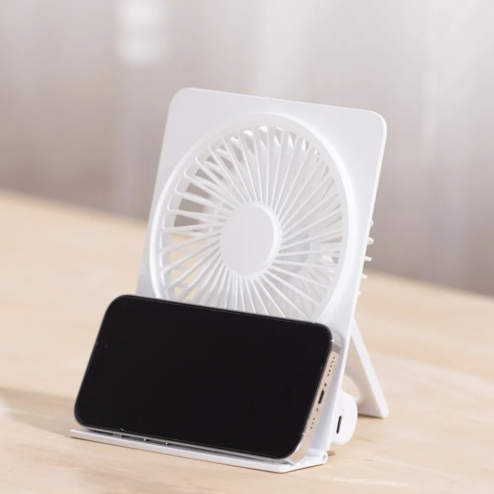 Multifunctional Portable Fans 2024- Mini USB Rechargeable Handheld Square Side Wall Hanging Fan