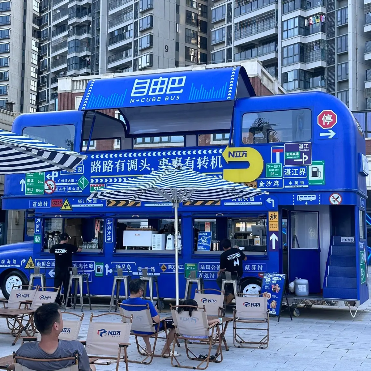 Oucci Doppeldecker bus erfüllt australische Standards Truck Mobile Food Trailer Usado mit Feuerwehr system