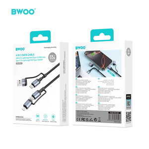 Bwoo PD 27W สายชาร์จ USB อเนกประสงค์, สายไนลอนแบบถัก4 in 1พอร์ตชนิด C สำหรับ iPhone 15 14 13 12 11 PRO MAX XS XR XS - Product Image 6