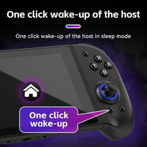 NSスイッチOled用の素敵な品質のホールジョイスティックワンクリックウェイクアップ非対称デュアルモーター振動ゲームコントローラーの新機能