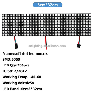 แผงไฟ LED 8x8 RGB LED Matrix 16x16 64x64 SMD 16X32พิกเซลสามารถตั้งโปรแกรมได้ Dc5v Ws2812b อัจฉริยะแบบยืดหยุ่น - Product Image 5