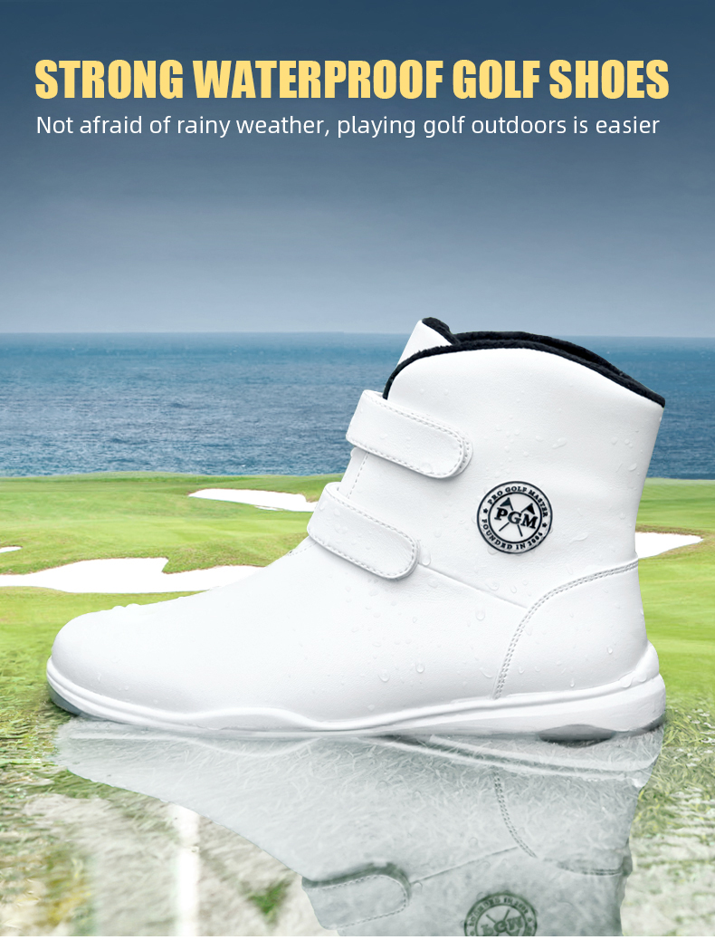 PGM XZ196 ladies high top golf shoe spike less waterproof golf shoes
