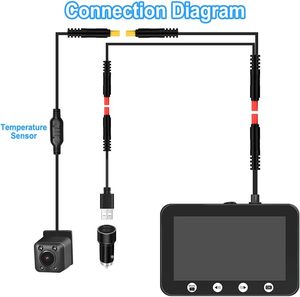 Baby Car Camera Recorder 4.3&quot; Monitor Dashcam for Back Seat Rear-Facing <strong>with</strong> Night Vision Real-Time Temperature Detection - Product Image 6