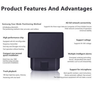 蓝牙OBD全球定位系统跟踪器4g定位器带蓝牙继电器切断车队管理车辆防盗安全系统燃油 - Product Image 3