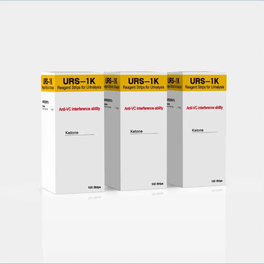 URS-1K de bande de réactif de test d'urine de cétone visuelle, bandes de réactif de cétose pour l'analyse d'urine