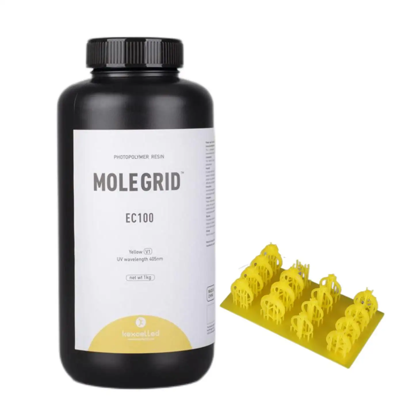 Molegrid High Wax High Precision Solid Jewelry Castable 3D Printer Uv Resin 405Nm Fast Curing Casting 1Kg Yellow