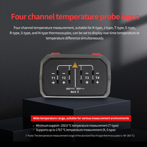 UT325F Termómetro Digital de 4 Canales, Registrador de Datos de Temperatura, Probador de Termopar, Tipo K, J, T, E, R, S, N, Tipo BLVetooth - Product Image 4