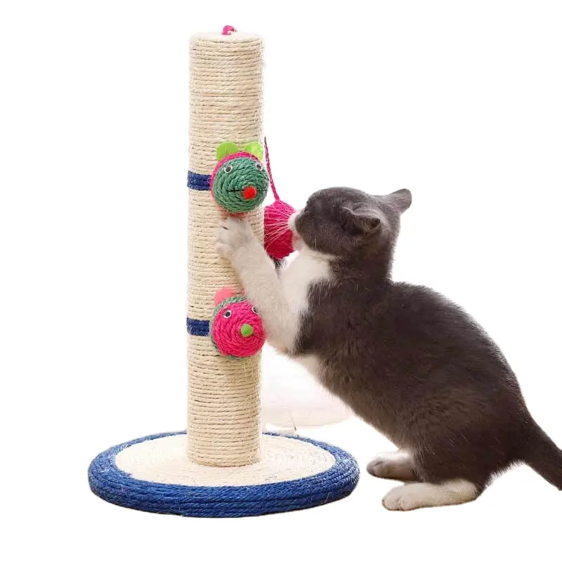 Dikey kedi tırmalama sütunu ağaç lüks sağlam Pet kedi tırmalama sütunu Sisal kedi tırmalama tahtası