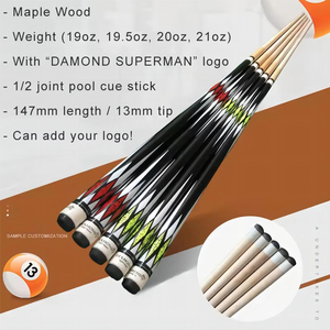 チップサイズ13mm 19-21oz重量147mmアメリカ製プールキュースティック