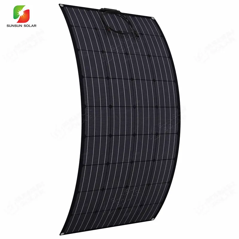 새로운 프로모션 유연한 태양 전지 패널 ALL BLACK 200W 210W 18V ETFE 단결정 셀 세미 플렉시블 pv 플렉스 태양 전지 패널