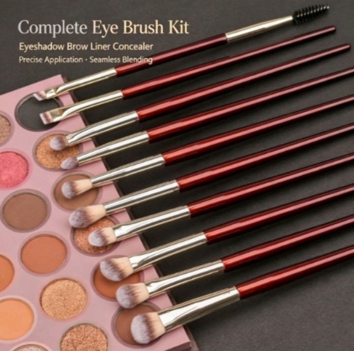 16pcs-Wine Red brush with transparent bag