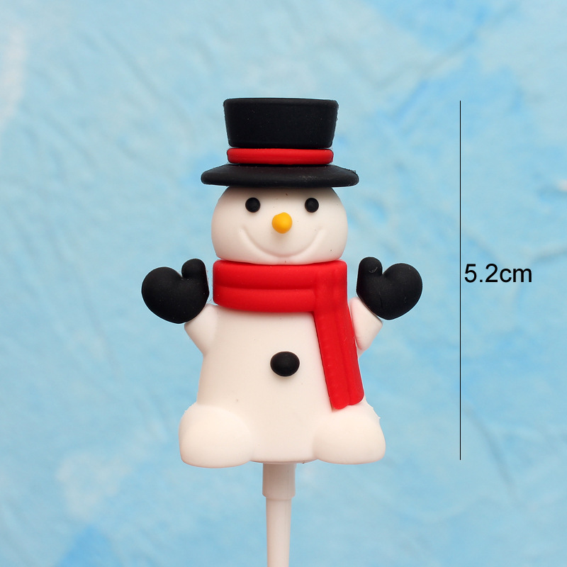 3 # caoutchouc souple chapeau noir bonhomme de neige