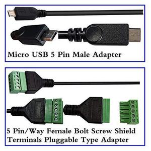 Micro USB Male <strong>Socket</strong> To 5 Pin Screw <strong>Terminal</strong> <strong>Block</strong> Connector Adapter USB Cable <strong>Terminal</strong> <strong>Plug</strong> With Shield Connector - Product Image 4