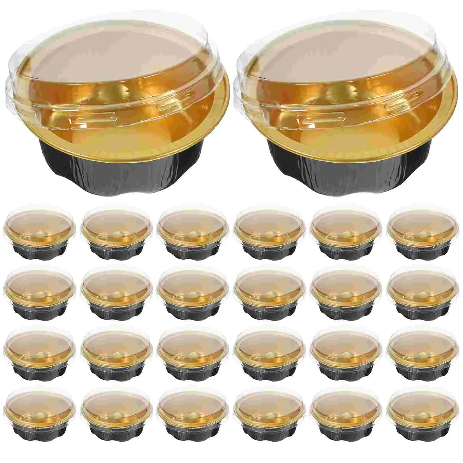 100 pcs nhôm foil chảo với nắp đậy Mini Tart Cup cho Baking bánh pudding khuôn bánh pie tins