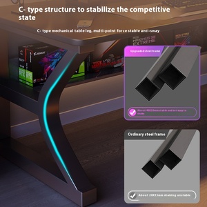 Adjustable Metal <strong>Computer</strong> <strong>Desk</strong> Simple Workbench Design for Home Study Gaming Pegboard Bedroom Work Desktop School - Product Image 5