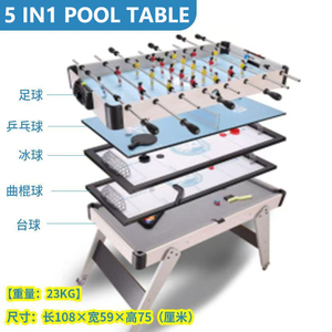 Mini 6ft hồ bơi bàn 3-in-1 có thể gập lại nhà bàn bi-a với bóng bàn & Hockey không khí len đệm chất liệu - Product Image 3