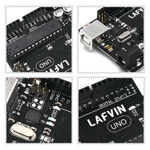 LAFVIN UNO R3 Bord ATmega328P <span class=keywords><strong>ATMEGA16U2</strong></span> mit USB Kabel für Arduinos