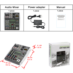 Toptan Mini 4 kanallar ses mikseri 6 CH ses arabirimi DJ 48V 99 DSP etkileri BT USB kayıt Po Ast için karıştırma konsolu - Product Image 5