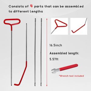 Màu Đỏ Có Thể Điều Chỉnh Chiều Dài Cờ Lê Di Động Dài Pin Puller Hook Kit Đa-Chức Năng Ô Tô Khẩn Cấp Công Cụ Kit Xe Ô Tô - Product Image 2