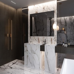 Boloni nhà 2025 phổ biến nhất phòng tắm Vanity đơn vị đồ nội thất thiết kế ban đầu không thấm nước tủ phòng tắm với lưu trữ - Product Image 5